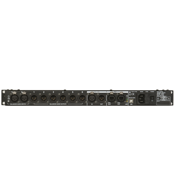 DIGITAL AUDIO PROCESSOR 2IN X 6OUT, FULL RANGE POWER SUPPLY, RDNET HARDWARE INTERFACE, USB INTERFACE